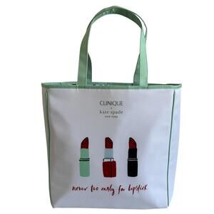 Clinique X Kate Spade Never Too Early For Lipstick Large Travel Shopping Tote